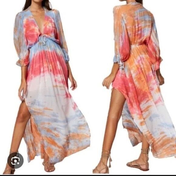 YOUNG FABULOUS & BROKE Meadow Printed Maxi Boho Dress - Picture 1 of 11